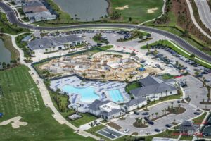Aerial view of the Babcock Ranch clubhouse commercial concrete project in South Florida